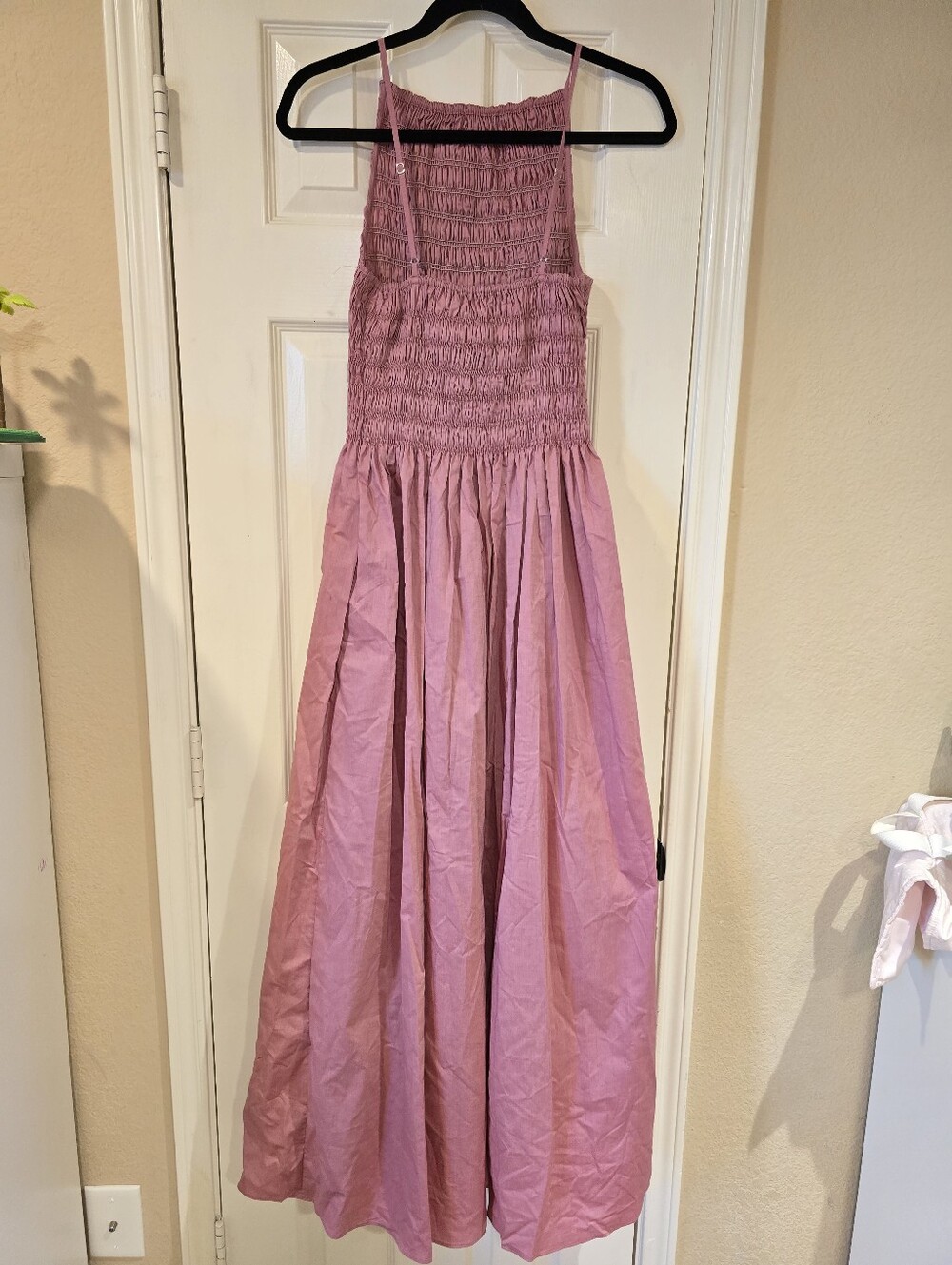 Faithfull The Brand Laia Sleevless Smocked Maxi Dress Valentine Pink Size 4 - Picture 5 of 10